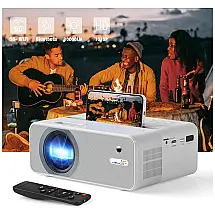 Mini Projetor 1080P HD 4K 10000 Lumens com Bluetooth Compatível com Stick, Laptop, PC, iOS e Android, PS4, HDMI, USB, AUX, AV