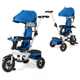 Costzon 8807 Triciclo Infantil para Passeio com Assento Ajustável 8 Estágios, Idade Recomendada 1 a 5 Anos, Azul