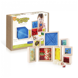 Blocos de Observação Guidecraft Treasure Blocks Primários Madeira e Acrílico Colorido 8 Peças G3085