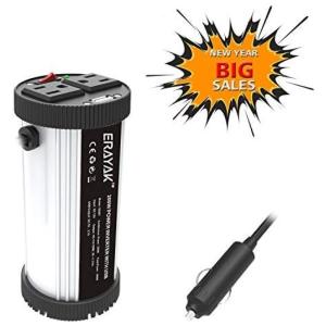 Inversor de Potência 200W 12V Para AC 1 Porta de Carregamento USB, 110v, ERAYAK 5864136805, Branco