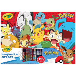 Estojo de Arte Crayola Pokémon Imagination com 115 Peças Multicoloridas