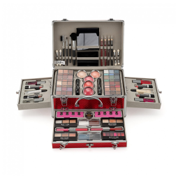 Kit de Maquiagem Essencial Tudo em Um Pure Vie, Paleta de Sombras, Batom, Corretivo, Blush, Máscara, Delineador, Pó Facial, Gloss e Pincel