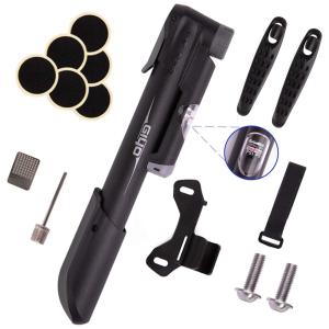 Bomba de Piso Ergonômica para Bicicleta com Medidor e Válvula Inteligente 120 PSI, GIYO, Preto