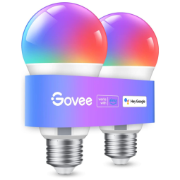 Lâmpada LED Colorida Inteligente Wi Fi, Controle de Voz, 60W, 2 Un, GOVEE B60081C1, Azul