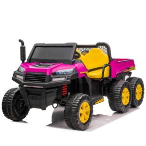 Sopbost Caminhão Elétrico 1 Assento 12V, com Luzes de LED, MP3, Rosa