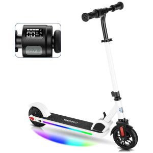 Patinete Elétrico Infantil Dobrável com Velocidade e Altura Ajustáveis, Luzes Coloridas e Display LED para Crianças de 8 a 14 Anos, 150W