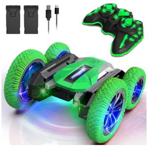 Carrinho de Controle Remoto Dupla Face 360 com 2 Baterias Recarregáveis, WSIYEN, Verde