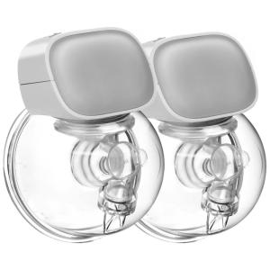 Bomba Tira Leite Bwcece Dupla Portátil com 2 Modos, 5 Níveis de Sucção e , Cinza