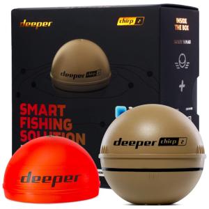 Sonar de Pesca Inteligente Portátil Detecta até 3 Frequências de Peixe até 120M com Wi Fi, DEEPER, Marrom
