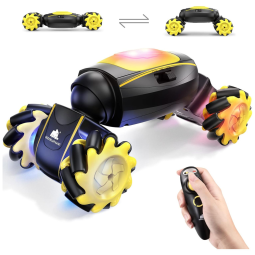 DODOELEFANTE Carrinho de Controle Remoto, 4WD 2.4 Ghz, 360 com 2 Baterias Recarregáveis, Preto