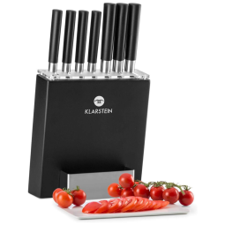 Conjunto de Facas em Aço Inoxidável com Bloco de Bancada, 8 Peças, KLARSTEIN, Preto