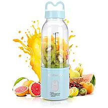 Liquidificador de Bancada Portátil 400 mL para Vitaminas, Recarregável, 5V, 175W, ESHWB, Azul