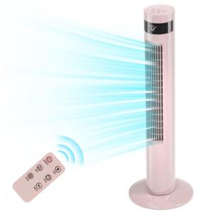 Ventilador de Torre Antarctic Star com 3 Velocidades, Controle Remoto e Tela LED, 110V, Rosa