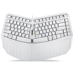Teclado Ergonômico com Fio P com Descanso Para as Mãos e Dividido, PERIXX 11810, Branco