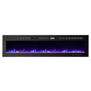 Lareira Elétrica de Embutir A43x177L com Controle Remoto e Tela Sensível ao Toque, 110V, CharaVector, Preta