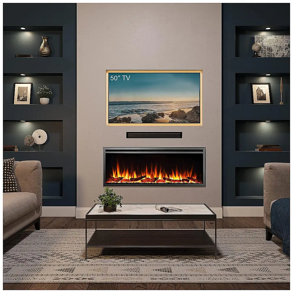 Lareira Elétrica LegendFlame 127x48cm 1500W Quartzo LED Embutir 110V — foto 2