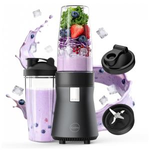 Liquidificador para Vitaminas com 2 Copos de 830mL e Tampa, 110V 500W, iCucina, Cinza