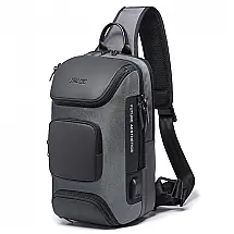 Mochila para Laptop com Porta Carregador USB e À prova D, BANGE, Cinza