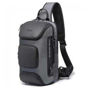 Mochila para Laptop com Porta Carregador USB e À prova D, BANGE, Cinza