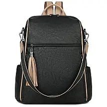 FADEON Mochila Feminina de Couro Vegano Conversível para Bolsa