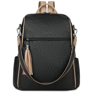 FADEON Mochila Feminina de Couro Vegano Conversível para Bolsa