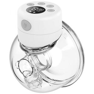 Bomba Tira Leite Única Elétrica Recarregável com Painel Digital 2 Modos e 9 Níveis de Sucção, Branca, FATEORT, Branco