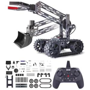 Kit de Construção Escavadeira Robô 2 em 1 com Controle Remoto para Crianças Acima de 8 Anos, VANLINNY, Preto