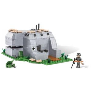 Kit de Construção Company of Heroes 3 Posição de Combate Alemã com 642 Peças, COBI, Cinza