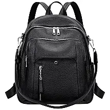 Mochila de Couro Feminina Casual, ALTOSY S9 Brown, Marrom
