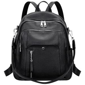 Mochila de Couro Feminina Casual, ALTOSY S9 Brown, Marrom