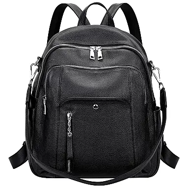 Mochila de Couro Feminina Casual,