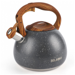 Chaleira de Chá 2.7 Litros em Aço Inoxidável com Apito, BELANKO, Cinza