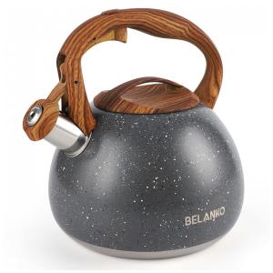 Chaleira de Chá 2.7 Litros em Aço Inoxidável com Apito, BELANKO, Cinza