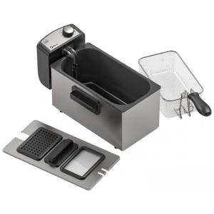 Fritadeira Elétrica 3L a Óleo em Aço Inoxidável, 1500W 110V, M Minca, Prata