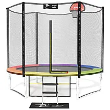 Kangaroo Hoppers Cama Elastica Infantil com Diâmetro , Cesta de Basquete e Rede de Proteção para até 680 kg, Rosa