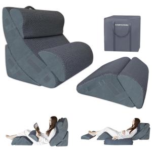 Conjunto de Travesseiros Ortopédicos 6PCS XL, Espuma de Memória em Gel para Refluxo Ácido, Pós-Cirúrgico, Suporte para Costas, KingPavonini