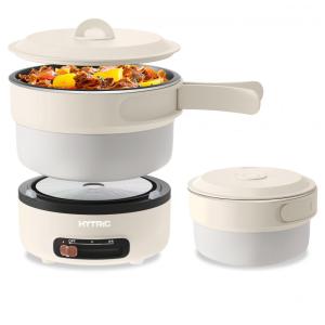 Panela Elétrica Multifuncional 2 Litros com Alça Dobrável e Controle de Potência Dupla, 110V 600W, HYTRIC, Branca