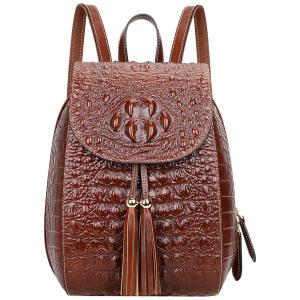 Mochila Feminina de Couro, Casual, PIJUSHI B 66810 brown, Marrom