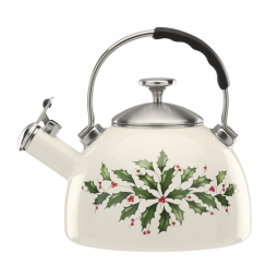 Chaleira Para Preparar Chá com Estilo Nas Suas Férias com Assobio e Capacidade de 2,3L, Lenox 892561, Branca e Verde