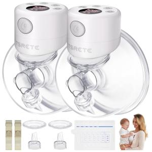 Bomba Tira Leite Única Elétrica Recarregável com Painel Digital 2 Modos e 9 Níveis de Sucção, TSRETE, Verde