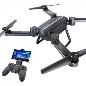 Drone com Controle Remoto e Transmissão de Imagem por Wi Fi, UJIKHSD, Preto
