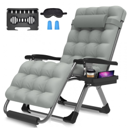 Cadeira Reclinável Ajustável Gravidade Zero com Apoio para os Pés e Porta Copos, Suteck, Cinza