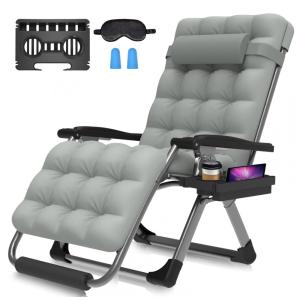 Cadeira Reclinável Ajustável Gravidade Zero com Apoio para os Pés e Porta Copos, Suteck, Cinza