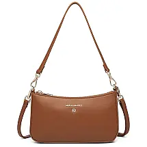 Bolsa Feminina de Ombro, Couro sintético, AMELIE GALANTI, Marrom