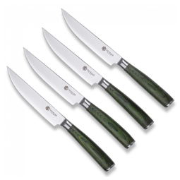 Conjunto de Facas para Carne, 4 Peças, Lâmina em Aço Inoxidável, HexClad, Verde