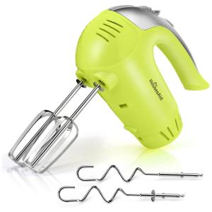 HousesAid Batedeira de Mão com 5 Velocidades e Acessórios de Aço Inox, 110V, Verde