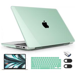 Capa Rígida Lepeoac para MacBook Pro 16″ (2021–2024) M1/M2/M3/M4 Pro/Max com Teclado, Tela e Webcam – Verde Cristal