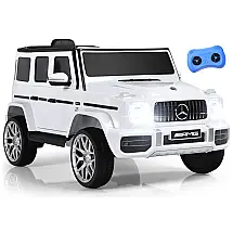 Carro Elétrico Infantil Mercedes Benz G63 INFANS a Bateria 12V 2 Assentos com 2 Velocidades e Suspensão, Branco