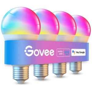 Lâmpada LED Colorida Inteligente Wi Fi, Controle de Voz, 60W, 4 Un, GOVEE B60031C2, Azul