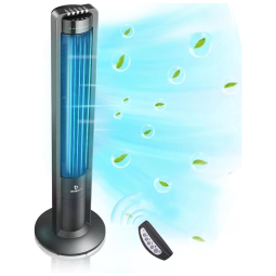 Ventilador de Torre X01 com 3 Velocidades, Controle Remoto, 110V 40W, AIRVENTION X01A, Preto